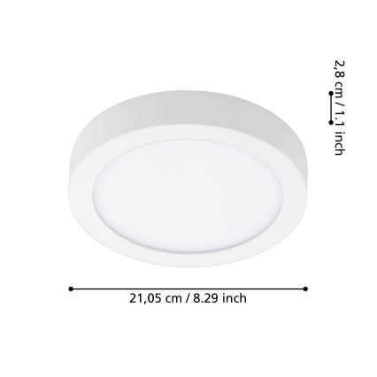 Eglo - dimmbare LED-Badezimmer-Deckenleuchte LED/16,5W/230V 2700-6500K IP44 ZigBee Ø 21 cm