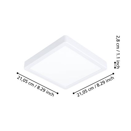 Eglo - Dimmbare LED-Badezimmer-Deckenleuchte LED/16,5W/230V 2700-6500K IP44 ZigBee 21x21 cm