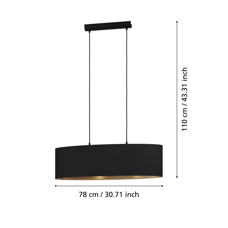 Eglo - Hängeleuchte an Schnur 2xE27/40W/230V