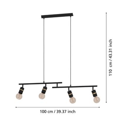 Eglo - Deckenleuchte an Kabel 4xE27/10W/230V