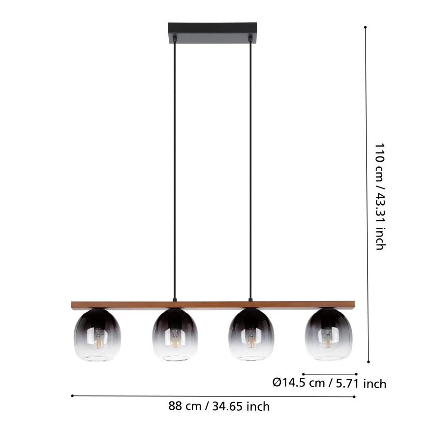 Eglo - Hängeleuchte an Schnur 4xE27/40W/230V