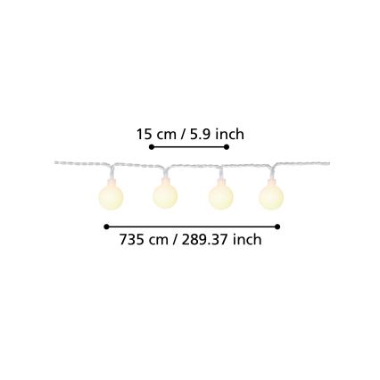 Eglo - LED Außen-Dekokette 50xLED/0,066W/4,5V IP44