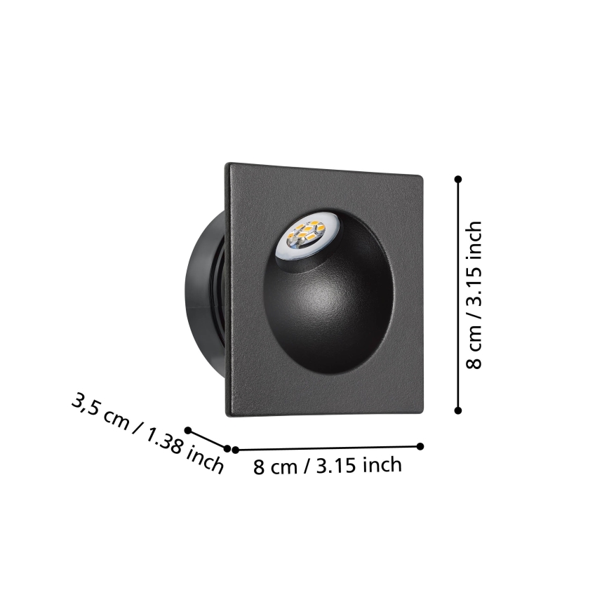 Eglo - LED-Treppenleuchte LED/2W/230V 3000K schwarz