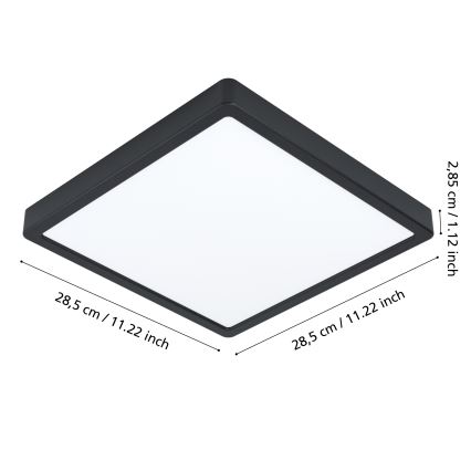 Eglo - LED Badezimmer-Deckenleuchte LED/20,5W/230V IP44 schwarz