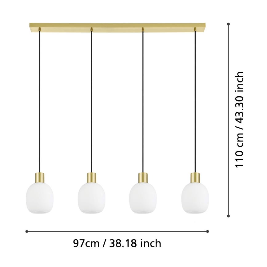 Eglo - Hängeleuchte an Schnur 4xE27/40W/230V