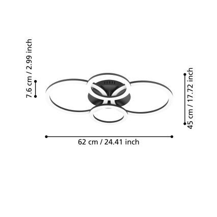 Eglo – Dimmbare LED-Deckenleuchte LED/41W/230V