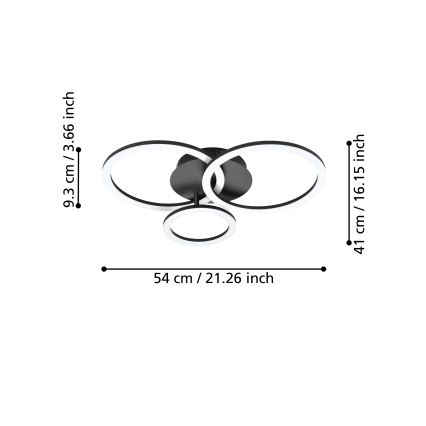 Eglo – Dimmbare LED-Deckenleuchte LED/33W/230V