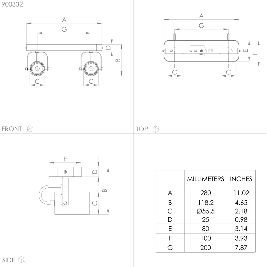 Eglo - LED Einbauleuchte 2xGU10/3W/230V