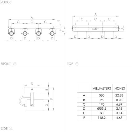 Eglo - LED Einbauleuchte 4xGU10/3W/230V