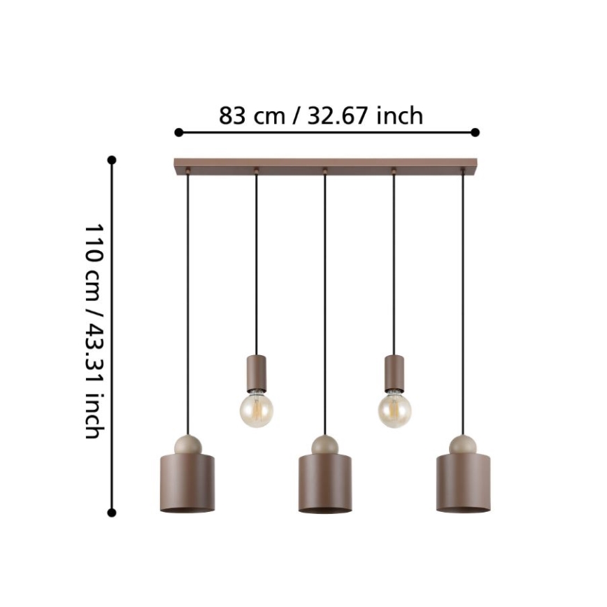 Eglo - Deckenleuchte an Kabel 5xE27/40W/230V