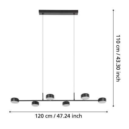 Eglo - Dimmbare LED-Hängeleuchte an Schnur 6xLED/7W/230V