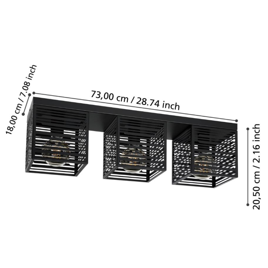 Eglo - Deckenleuchte 3xE27/40W/230V