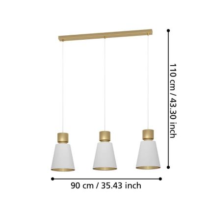 Eglo - Hängeleuchte an Schnur 3xE27/40W/230V