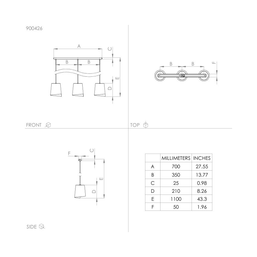 Eglo - Deckenleuchte an Kabel 3xE27/40W/230V