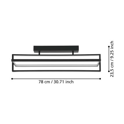 Eglo – Dimmbare LED-Deckenleuchte LED/34W/230V + Fernbedienung