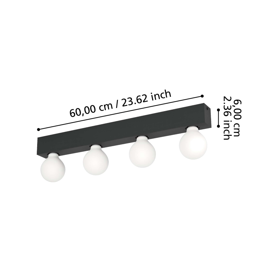 Eglo – Wandleuchte 4xE27/40W/230V schwarz
