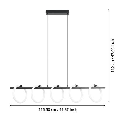 Eglo - LED Kronleuchter an Kabel 5xLED/7W/230V