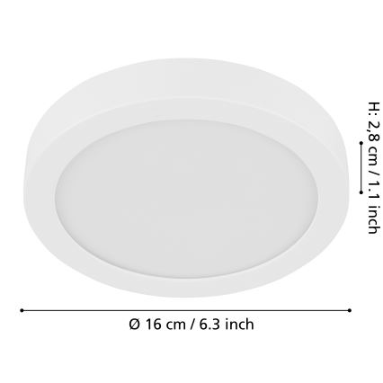 Eglo - Dimmbare LED-Deckenleuchte LED/11W/230V weiß