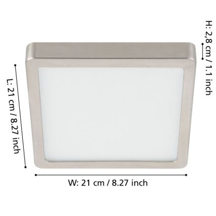 Eglo - Dimmbare LED-Deckenleuchte LED/17W/230V matt Chrom