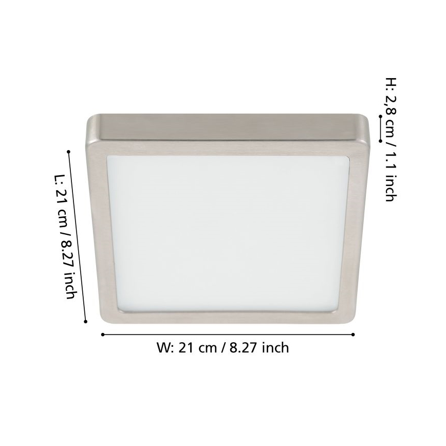 Eglo - Dimmbare LED-Deckenleuchte LED/17W/230V matt Chrom