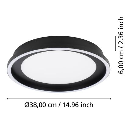 Eglo – Dimmbare LED-Deckenleuchte LED/21,5W/230V + Fernbedienung