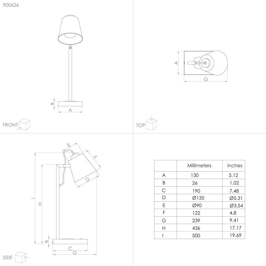 Eglo – Dimmbare LED-Leuchte mit kabelloser Aufladung LED/5,5W/230V