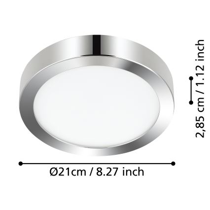 Eglo - LED-Deckenleuchte für Badezimmer LED/17W/230V IP44 glänzendes Chrom