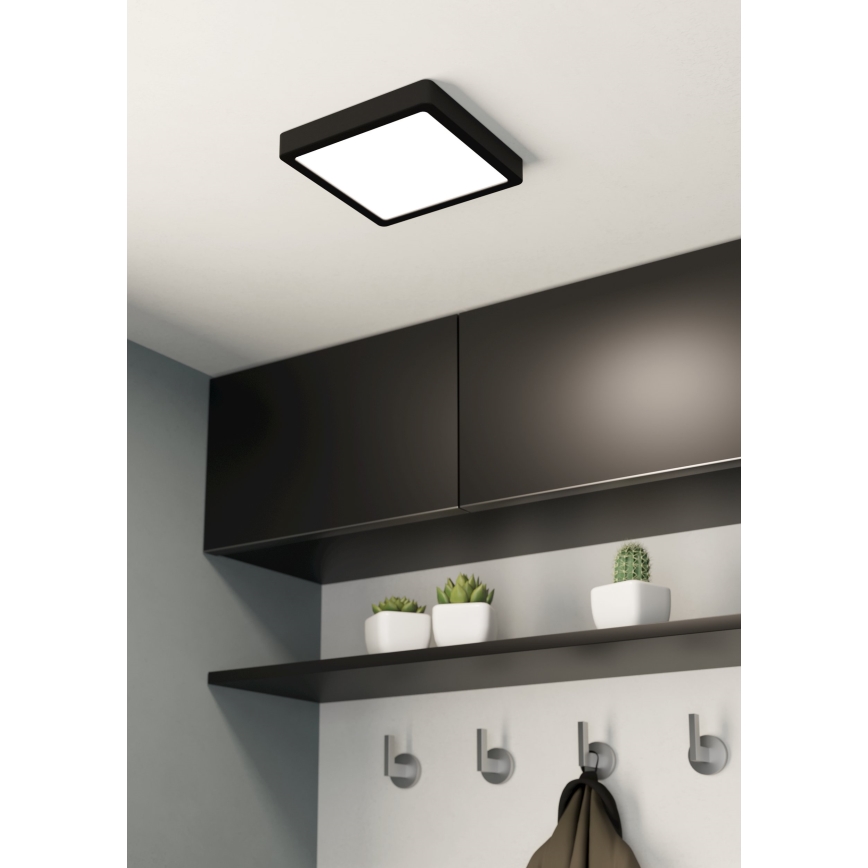 Eglo - LED-Deckenleuchte für Badezimmer LED/17W/230V IP44 schwarz 21x21 cm