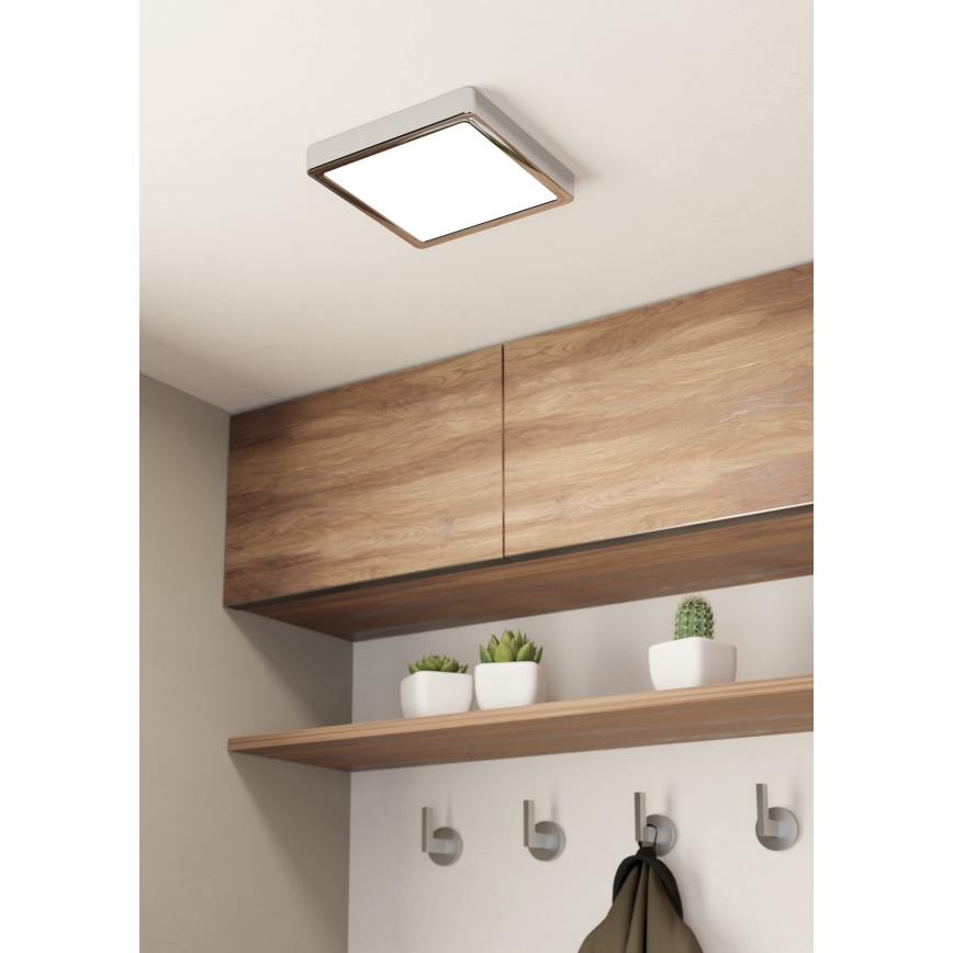 Eglo - LED Badezimmer-Deckenleuchte LED/17W/230V IP44 glänzender Chrom 21x21 cm