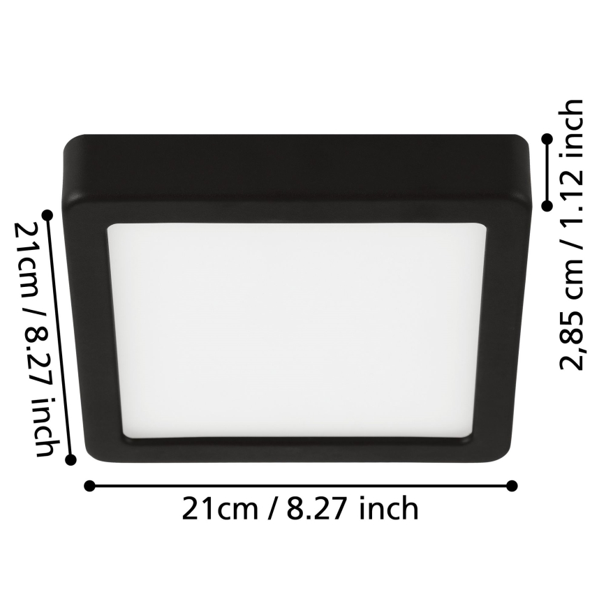 Eglo - LED Badezimmer-Deckenleuchte LED/17W/230V IP44 glänzender Chrom 21x21 cm