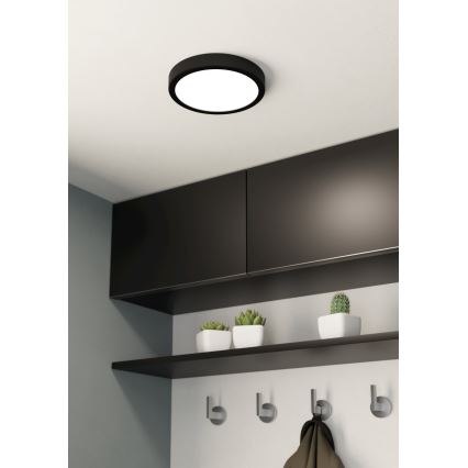 Eglo - LED-Badezimmer-Deckenleuchte LED/17W/230V schwarz IP44 Ø 21 cm