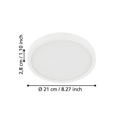 Eglo - LED-Bad-Deckenleuchte LED/17W/230V weiß IP44 Ø 21 cm