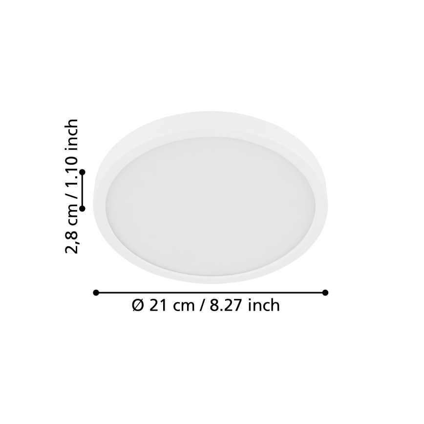 Eglo - LED-Deckenleuchte für das Badezimmer LED/17W/230V weiß IP44