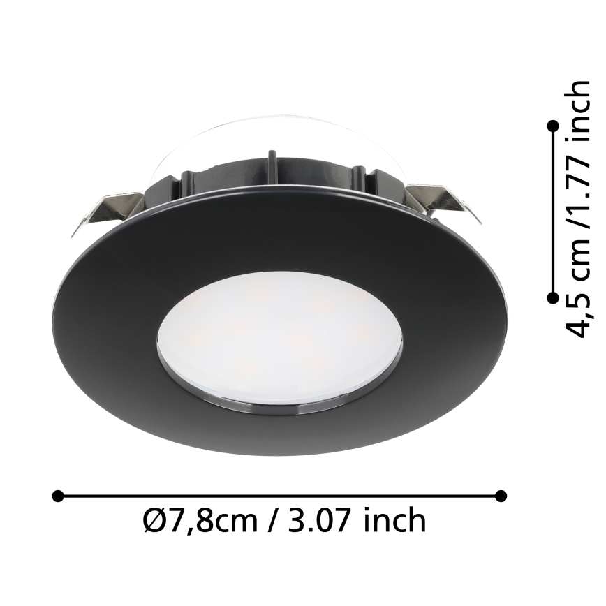 Eglo - SET 3x LED Badezimmer-Einbauleuchte PINEDA LED/4,9W/230V IP44