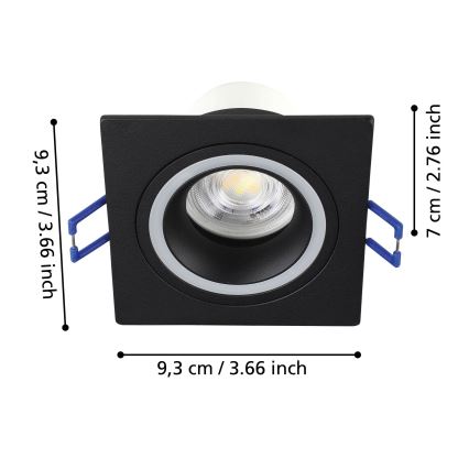 Eglo - Dimmbare LED-RGBW-Einbauleuchte LED/4,7W/230V schwarz