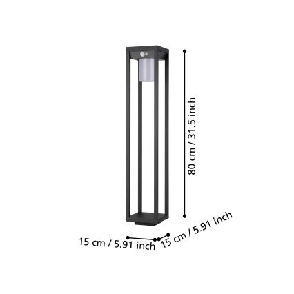 Eglo - LED-Solarleuchte mit Sensor LED/3,7W/3,7V 2000 mAh IP44