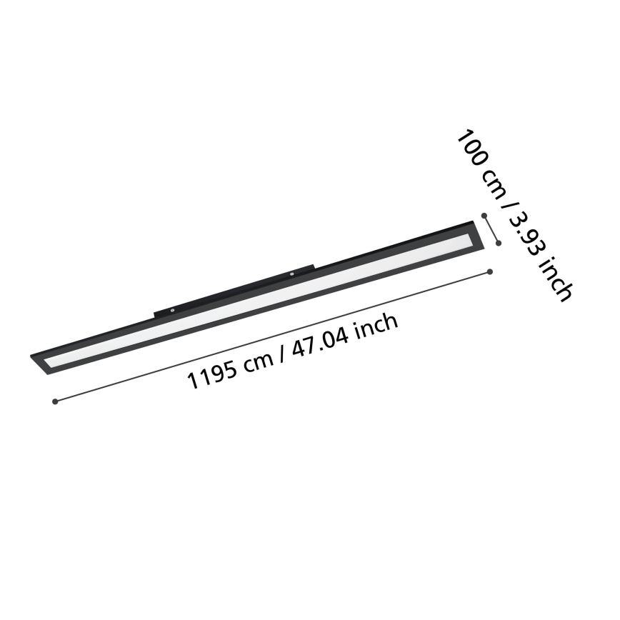 Eglo - LED-Deckenleuchte LED/38W/230V 120x10 cm schwarz