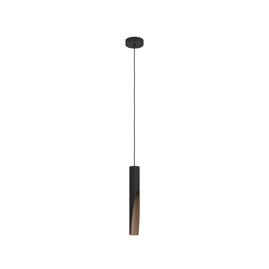 Eglo - LED-Hängeleuchte an Schnur 1xGU10/4,5W/230V schwarz/braun