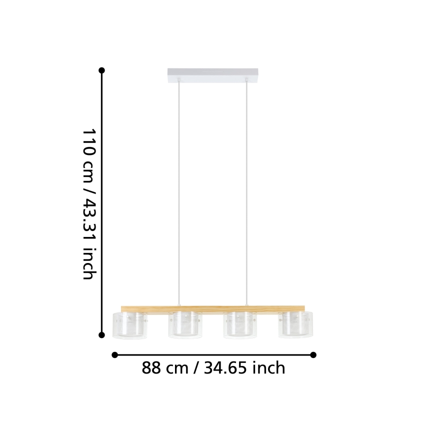 Eglo - Dimmbare LED-RGBW-Hängeleuchte 4xLED/3,7W/230V 2700-6500K