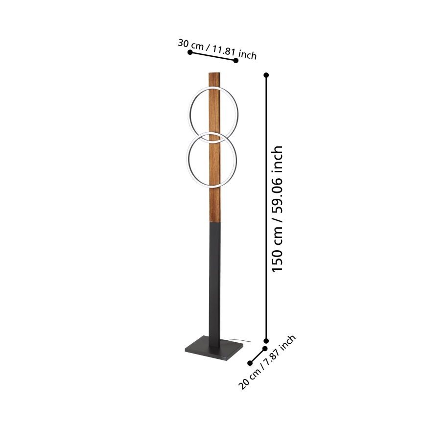 Eglo - LED-Stehleuchte 2xLED/12W/230V 3000K braun/schwarz