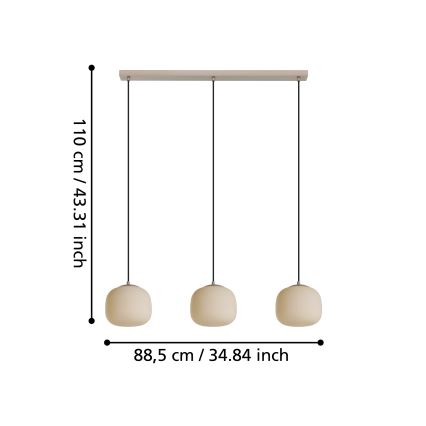 Eglo - Hängeleuchte an Schnur 3xE27/40W/230V