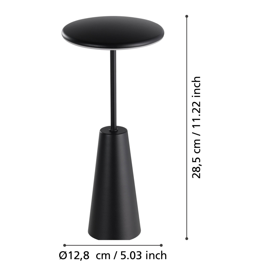 Eglo - Dimmbare LED-Außenleuchte mit Touch-Funktion  LED/2,8W/5V 2400K/3000K/4000K 5200 mAh IP54 schwarz