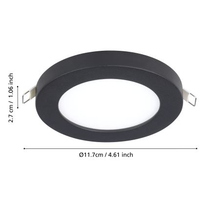 Eglo - LED-Einbauleuchte LED/5,5W/230V 4000K schwarz