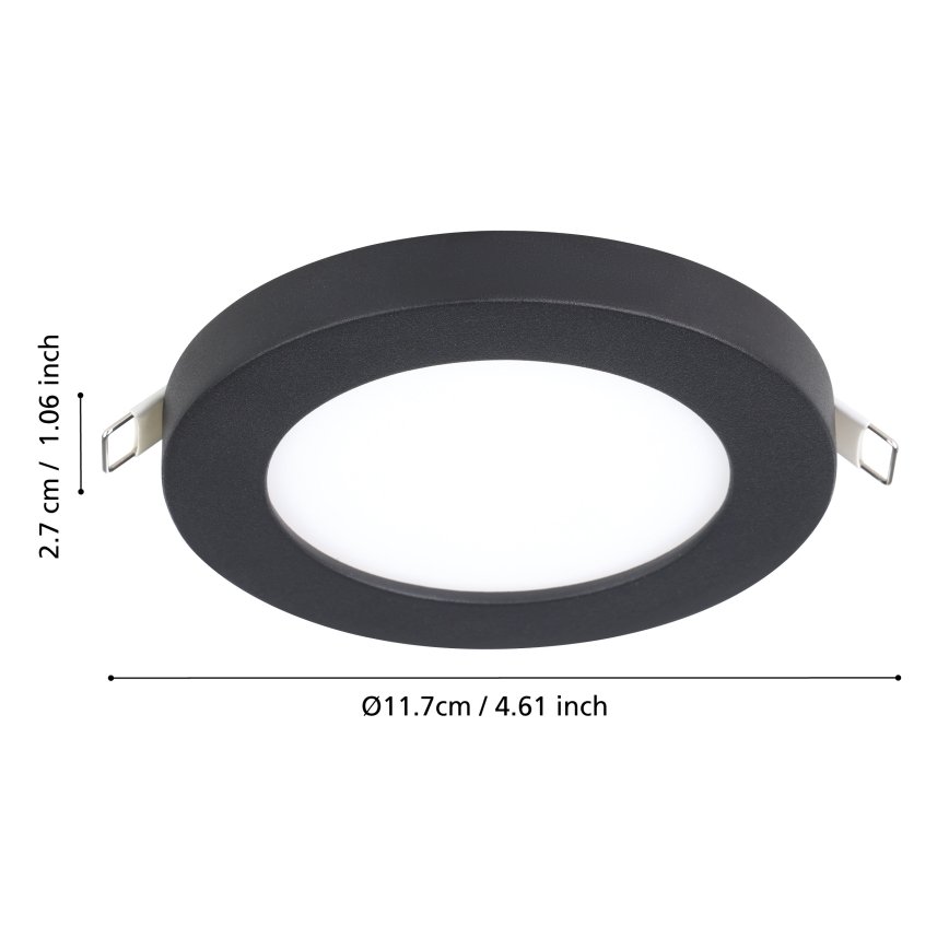 Eglo - LED-Einbauleuchte LED/5,5W/230V 4000K schwarz
