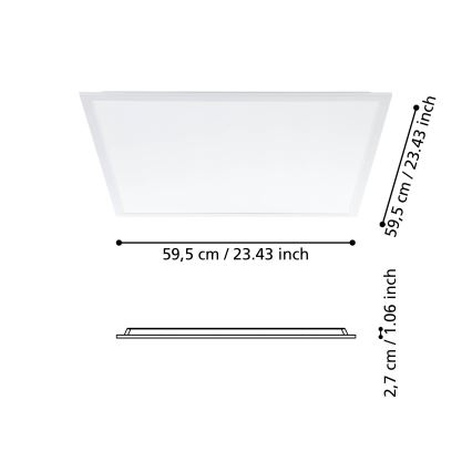 Eglo - LED-Aufbaupanel LED/34,5W/230V 60x60 cm
