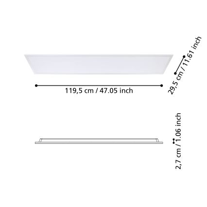 Eglo - Oberflächenmontierbares LED-Panel LED/34,5W/230V 120x30 cm