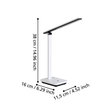 Eglo - Dimmbare aufladbare LED-Tischlampe LED/3,6W/5V 1800mAh weiß