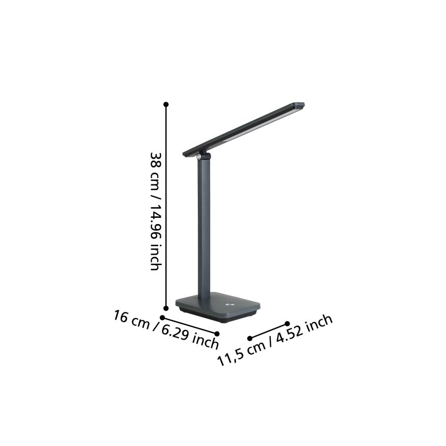 Eglo - Dimmbare aufladbare LED-Tischlampe LED/3,6W/5V 1800mAh grau