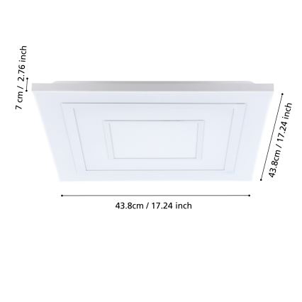 Eglo - Dimmbare RGBW-Deckenleuchte LED/18W/230V 3000-6500K + Fernbedienung