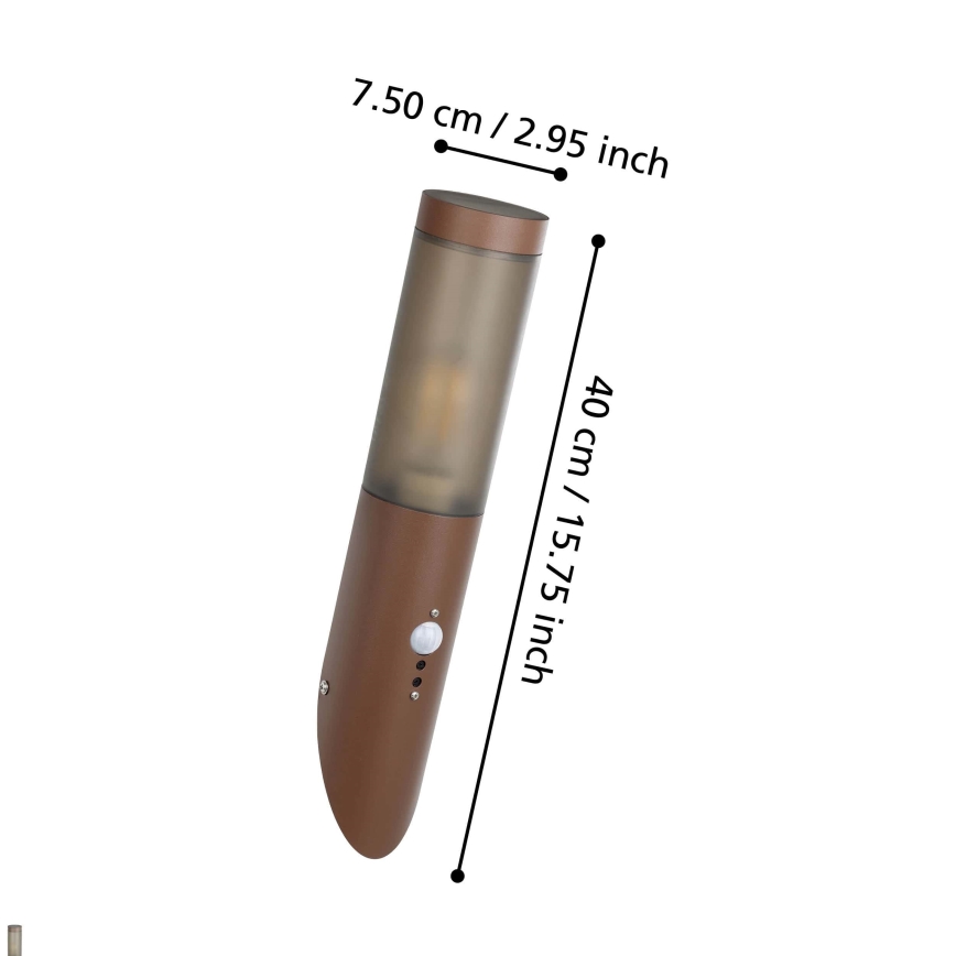 Eglo - Außenwandleuchte mit Sensor 1xE27/15W/230V IP44